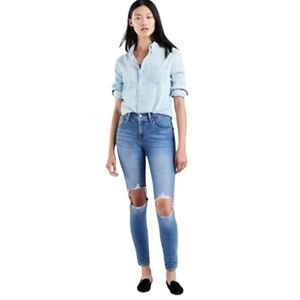 Levis 721 High Rise Ripped Skinny Womens Jeans